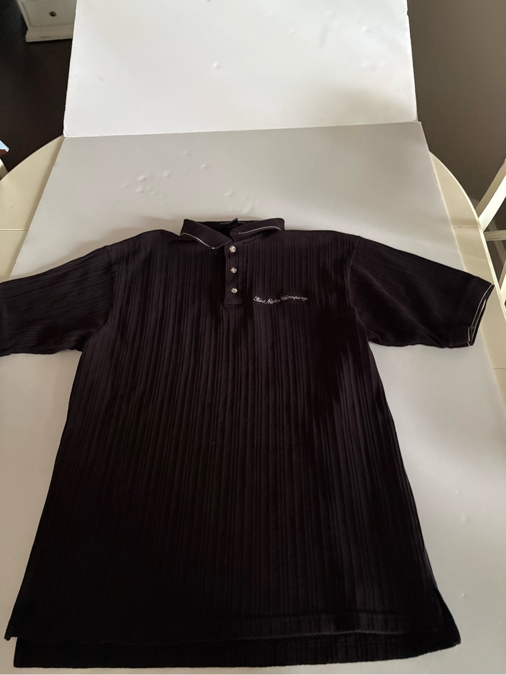Ford Motor Company Men's Black Ribbed  Polo Shirt size XL 100% Cotton
